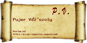 Pujer Vászoly névjegykártya